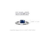Octagon Blue Sapphire Sterling Silver Solitaire Ring, Size 8