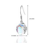 Boho Moonstone Crystal Earrings Vintage Round Beads Pendant