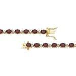18k Gold Plated Garnet Diamond Tennis Bracelet