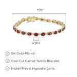 18k Gold Plated Garnet Diamond Tennis Bracelet
