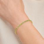 Peridot Oval Cut Gold Plated Tennis Bracelet
