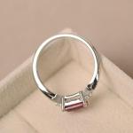 Dainty East-West Emerald Cut Ruby Promise Ring