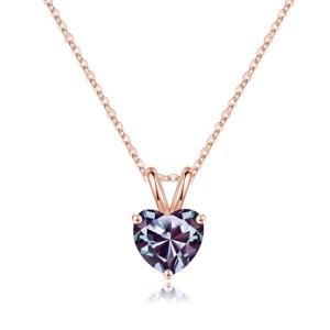 June Birthstone Heart Necklace for Women