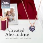 June Birthstone Heart Necklace for Women