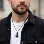 Black Tourmaline Pendant Necklace for Protection Energy Shield