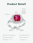 Ruby Cushion Cut Engagement Ring in Sterling Silver