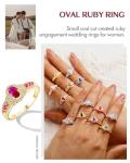 Gold Oval Halo Ruby Engagement Ring for Women