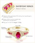 Gold Oval Halo Ruby Engagement Ring for Women