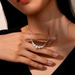 Diamond and Moissanite Pendant Necklace on 17" Chain