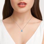 Swiss Blue Topaz Birthstone Pendant Necklace December Birthstone