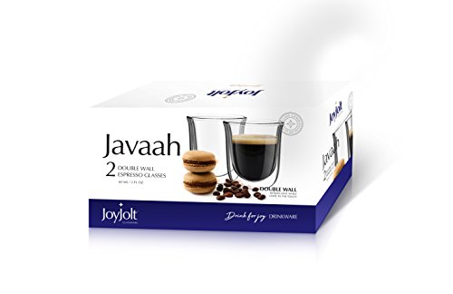 JoyJolt Double-Walled Espresso Glasses - 2 Pack