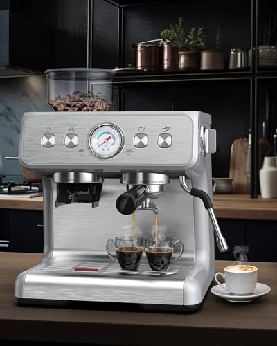 COWSAR 15 Bar Espresso Machine with Grinder & Frother