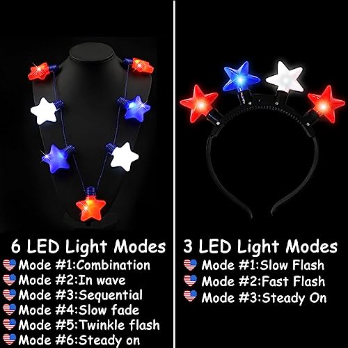 Patriotic Party Bundle with Headbands, Necklaces & Flags