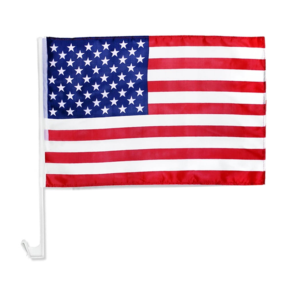 USA Patriotic Car Window Flags Set
