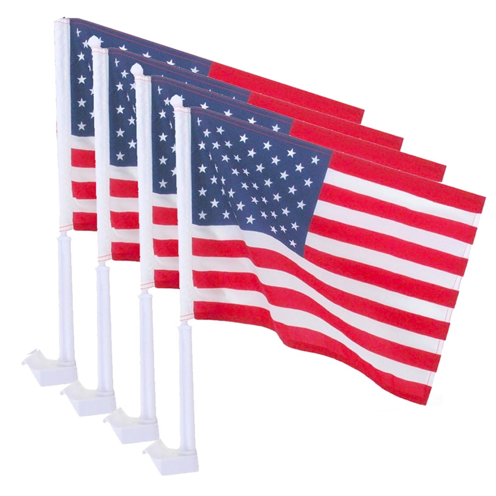 USA Patriotic Car Window Flags Set