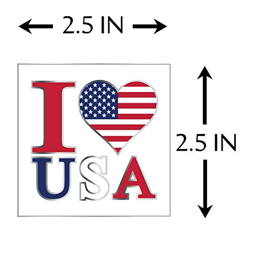 Metallic American Flag Temporary Tattoos