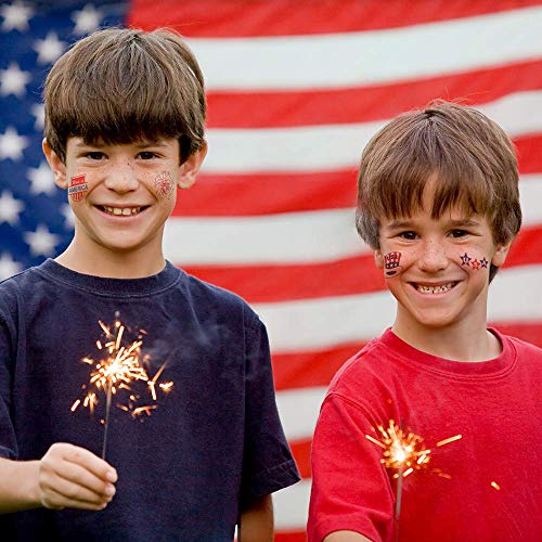 144 Patriotic Kids Temporary Tattoos for 4th of July