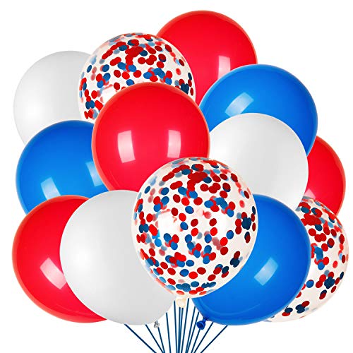 80Pcs Patriotic Balloons with Confetti