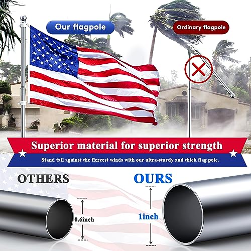 6 FT Tangle-Free Flag Pole for 4th of July
