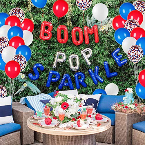 80Pcs Patriotic Balloons with Confetti