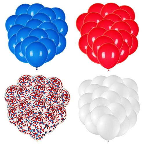 80Pcs Patriotic Balloons with Confetti