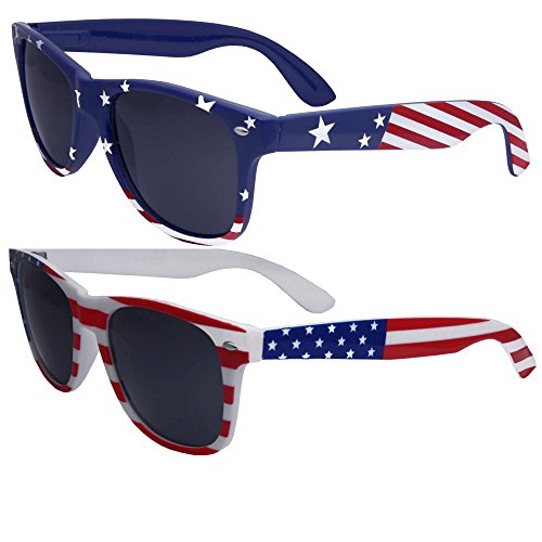 USA Flag Sunglasses - 2 Pairs