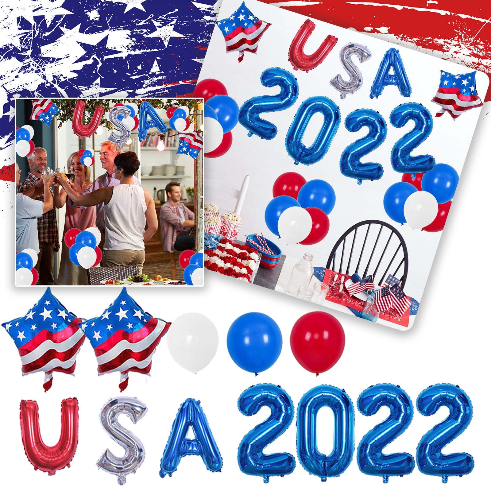 Patriotic Balloon Garland Kit for July 4th