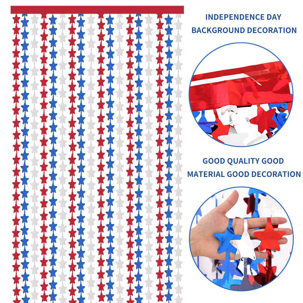 Multicolor Foil Curtains for 4th of July