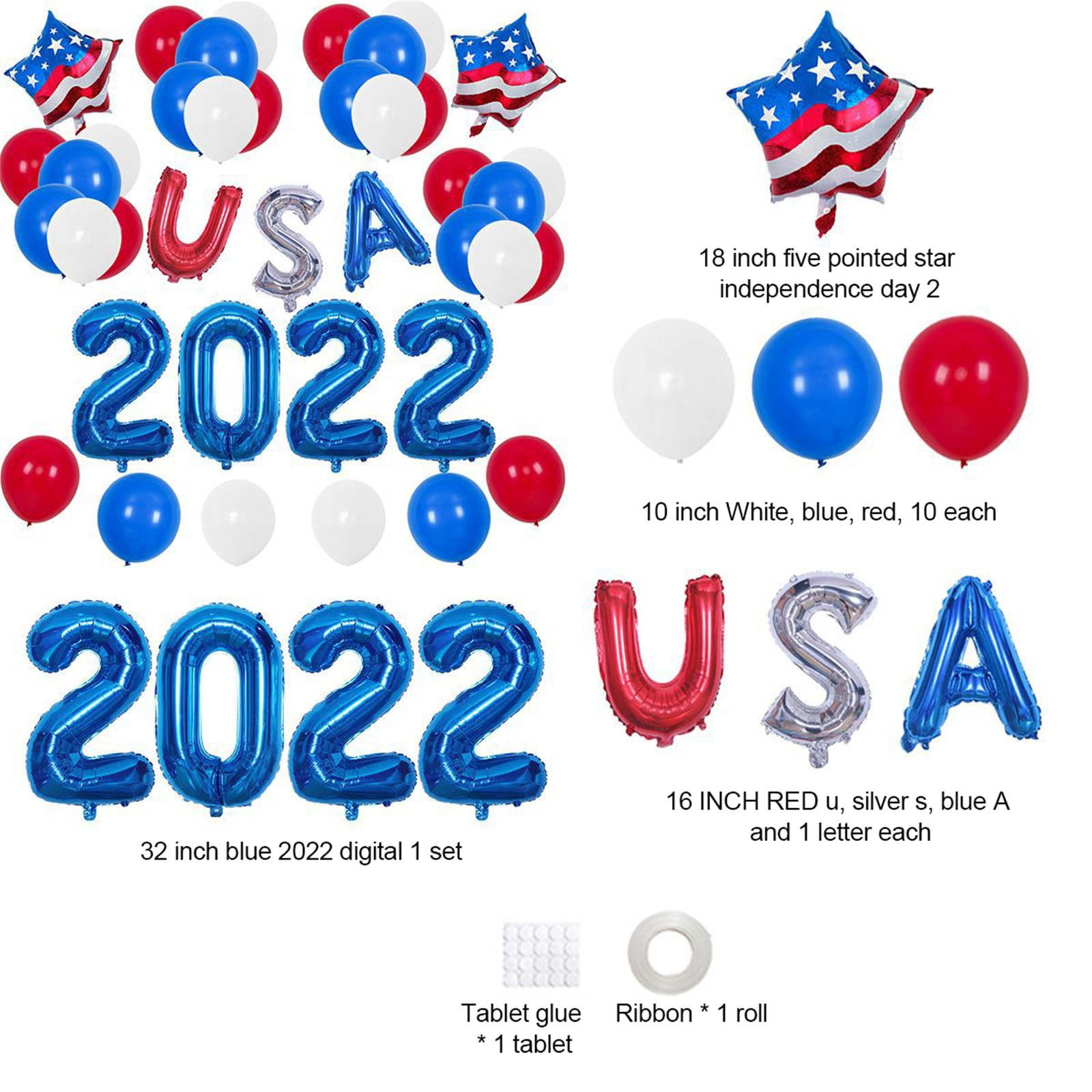 Patriotic Balloon Garland Kit for July 4th