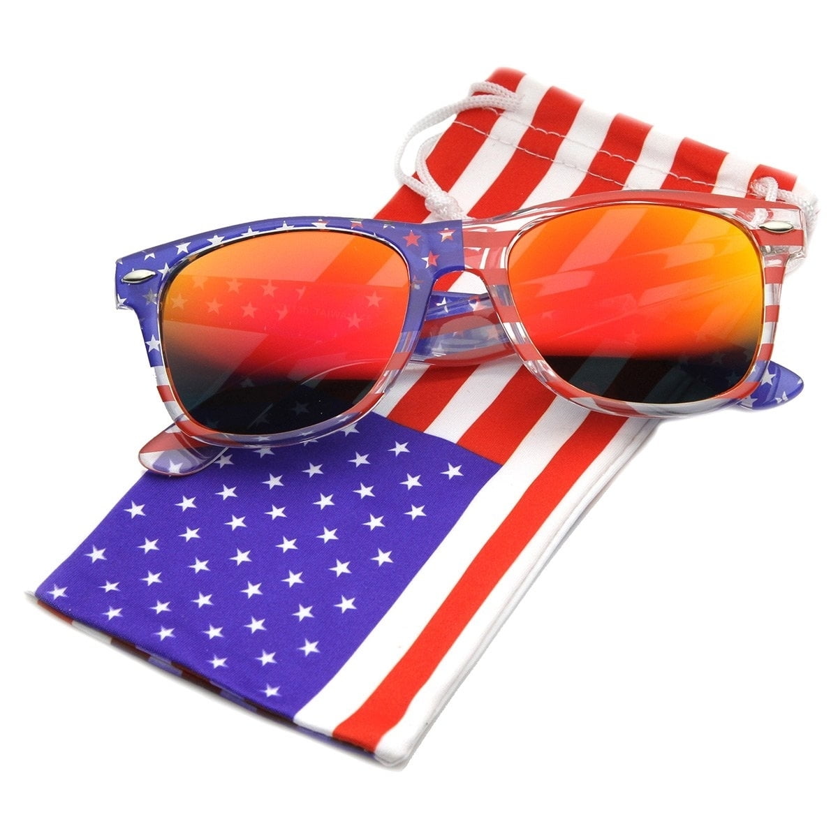 Patriotic Flash Mirror Sunglasses with USA Flag