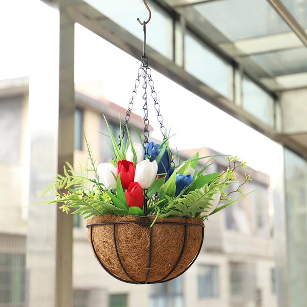 Metal Planter Basket for 4th of July Decor