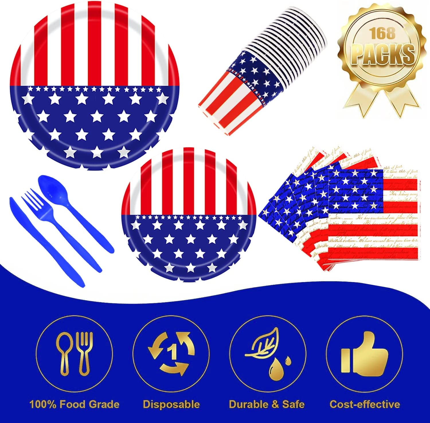 24-Person American Patriotic Party Supply Set