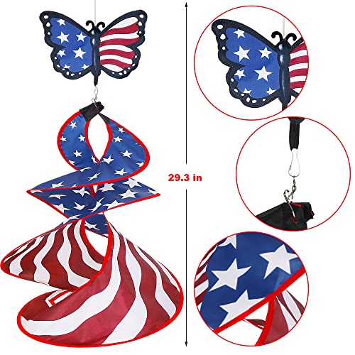 Patriotic Butterfly Wind Spinner Duo Set