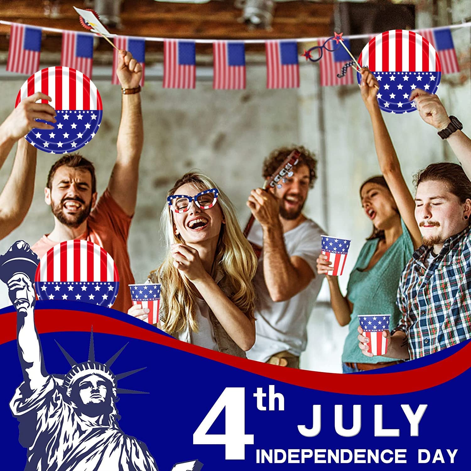 24-Person American Patriotic Party Supply Set