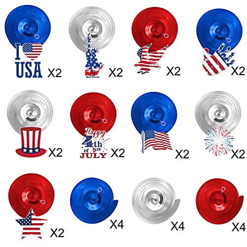 30 Shiny 4th of July Swirls Decorations