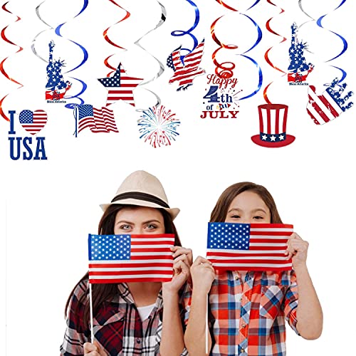 30 Shiny 4th of July Swirls Decorations