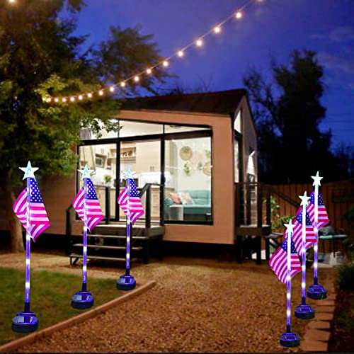 American Flag Solar Garden Lights for Independence Day