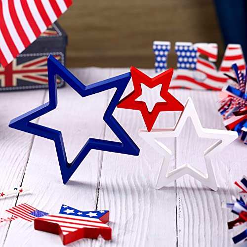 Patriotic Wooden Star Set for 4th of July