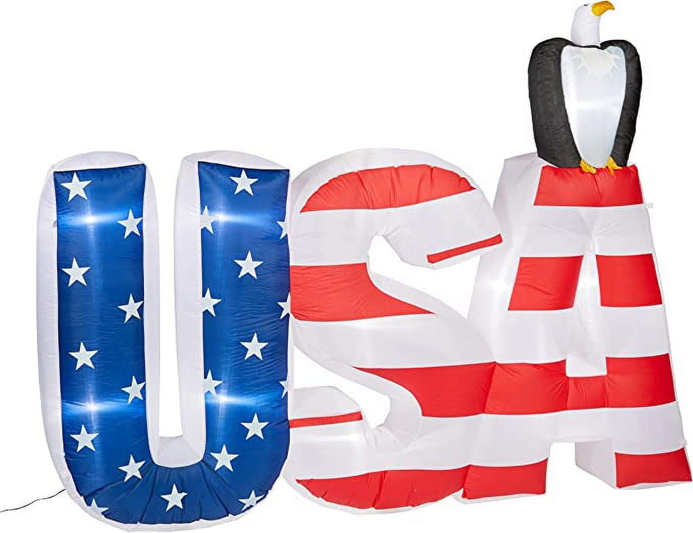 LED American Flag and Eagle Decoration