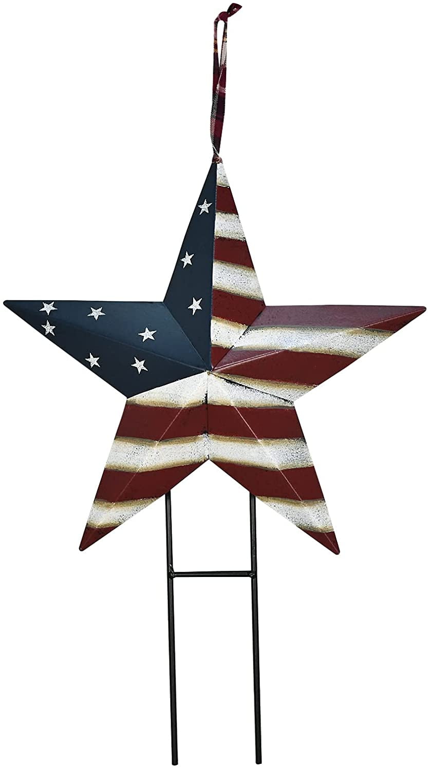 Patriotic Metal Barn Star Yard Sign