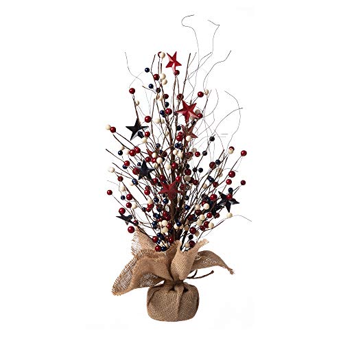 Patriotic Table Top Tree with Stars and Berries
