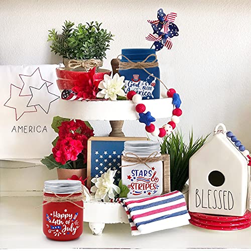 Patriotic Mini Mason Jar Decor Set