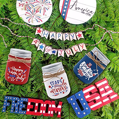 Patriotic Mini Mason Jar Decor Set