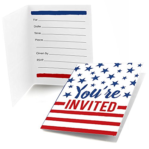 USA Patriotic Party Invitations - 8 Count