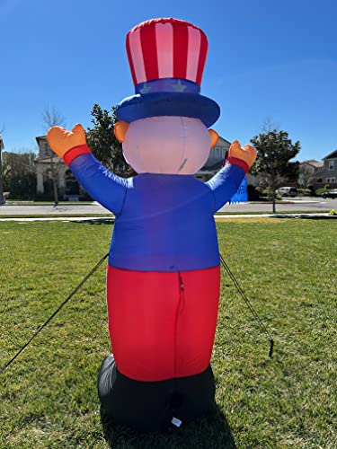 6ft Patriotic Uncle Sam Inflatable with LED Lights