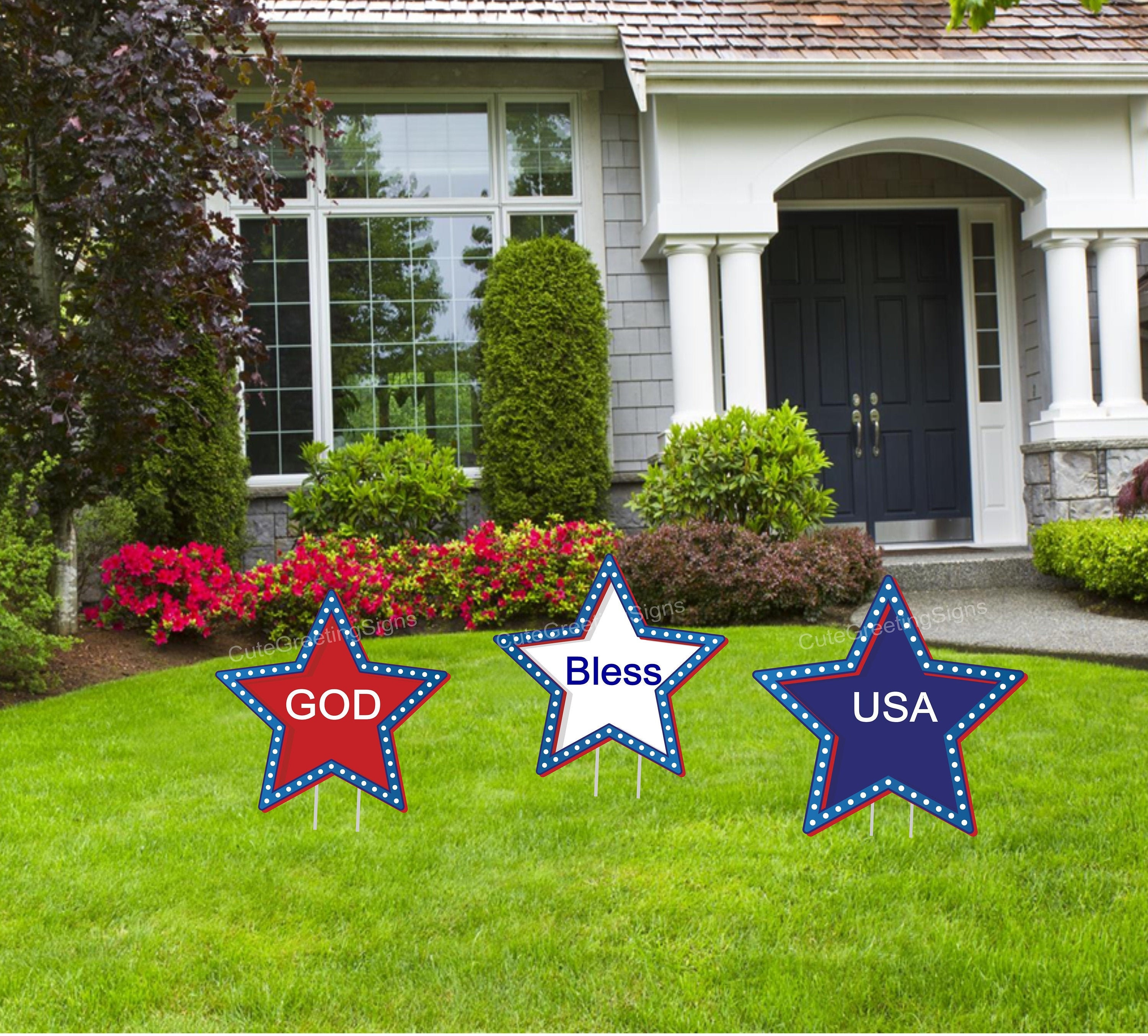 Custom Fourth of July Star Yard Signs