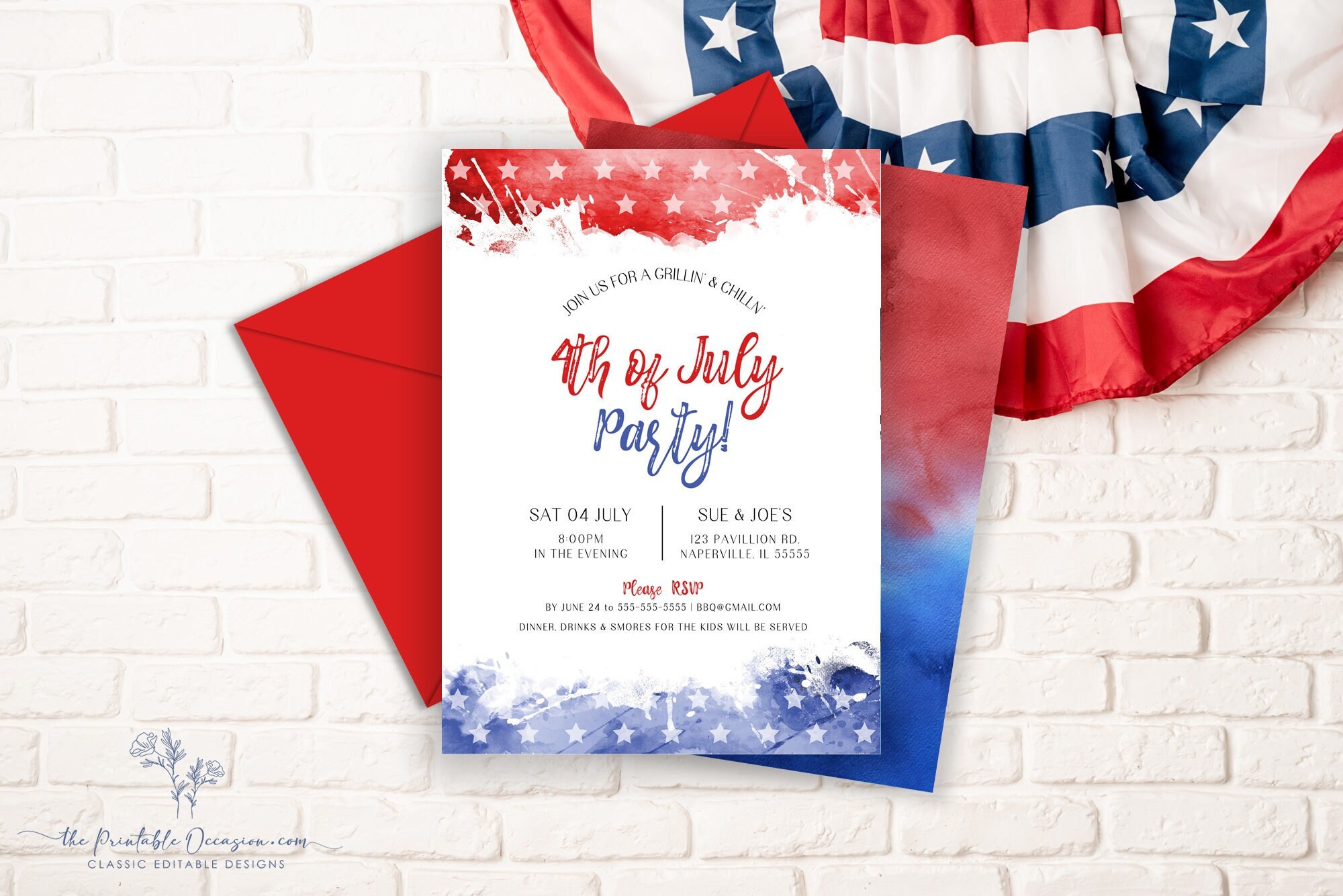 Customizable 4th of July Party Invitation Template