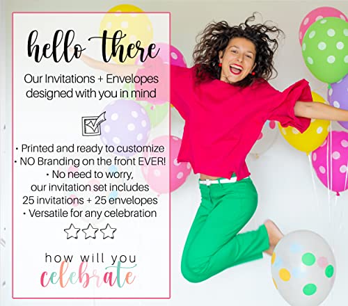 25 Pack Festive Stars Invitations for 4th July