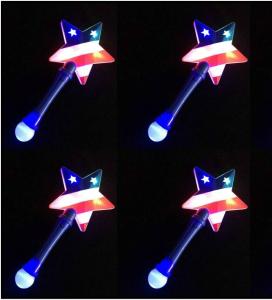 4th of July LED Star Wands - 4 Pack