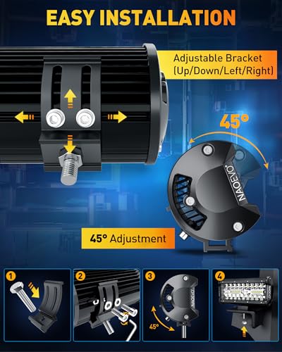 NAOEVO 7” 240W LED Light Bar Combo 2 Pack